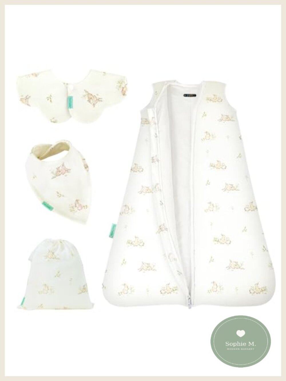 0.5 TOG Bamboo Cotton Baby Sleep Sack Bib Set Summer Wearable Blanket